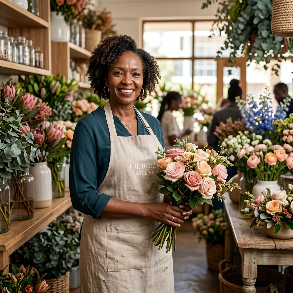 The founder in the flower shop